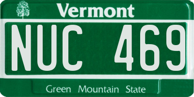 VT license plate NUC469