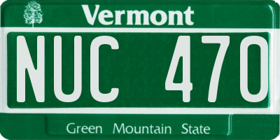 VT license plate NUC470