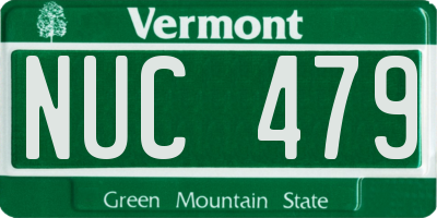 VT license plate NUC479