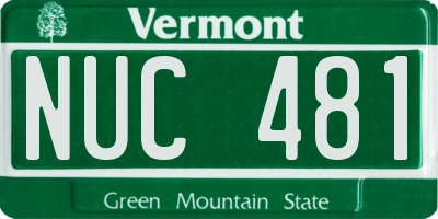 VT license plate NUC481