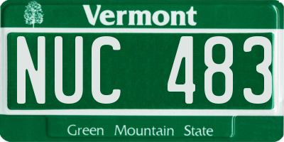 VT license plate NUC483