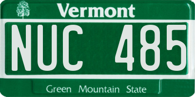 VT license plate NUC485
