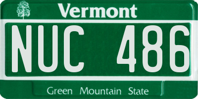 VT license plate NUC486