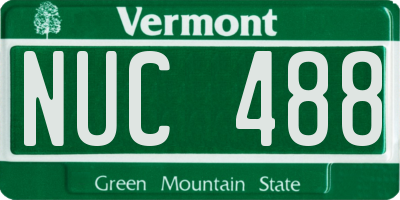 VT license plate NUC488