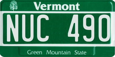 VT license plate NUC490