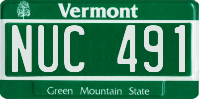 VT license plate NUC491