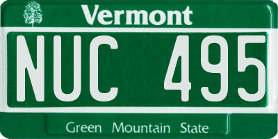 VT license plate NUC495