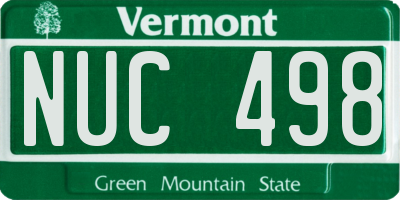 VT license plate NUC498