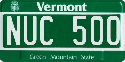 VT license plate NUC500
