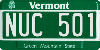 VT license plate NUC501