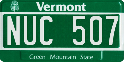 VT license plate NUC507