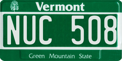 VT license plate NUC508