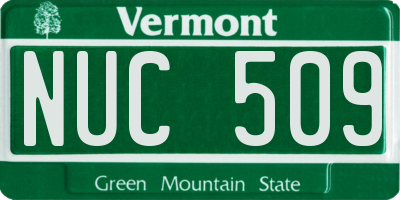VT license plate NUC509