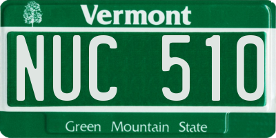 VT license plate NUC510