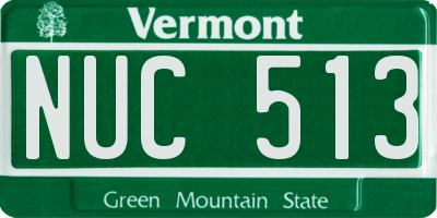 VT license plate NUC513