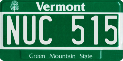 VT license plate NUC515
