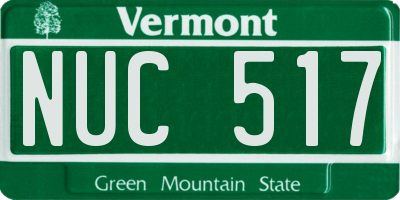 VT license plate NUC517