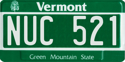 VT license plate NUC521