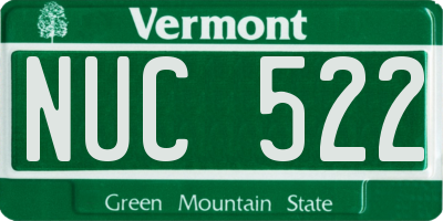 VT license plate NUC522