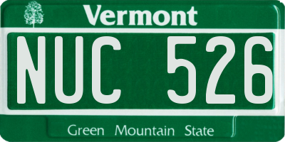 VT license plate NUC526