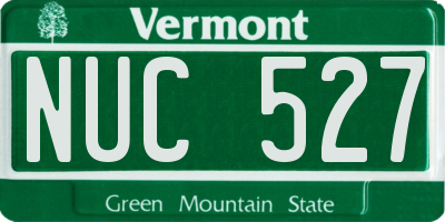 VT license plate NUC527