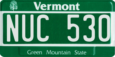 VT license plate NUC530