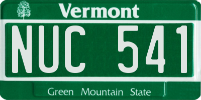 VT license plate NUC541