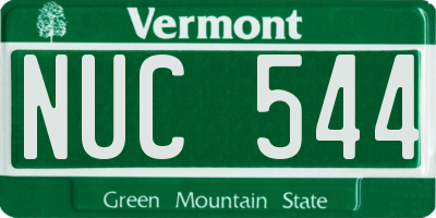 VT license plate NUC544