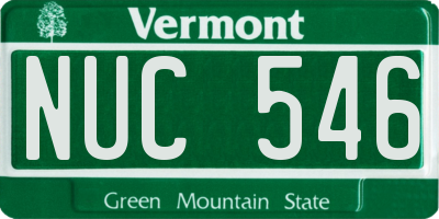 VT license plate NUC546