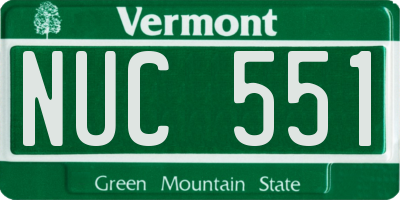 VT license plate NUC551