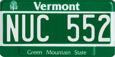 VT license plate NUC552