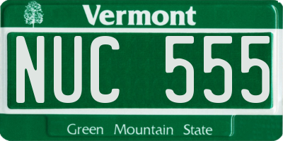VT license plate NUC555