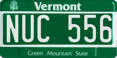 VT license plate NUC556