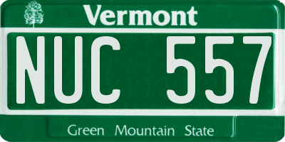 VT license plate NUC557