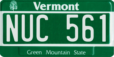 VT license plate NUC561