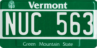 VT license plate NUC563