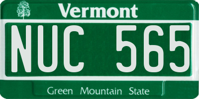 VT license plate NUC565