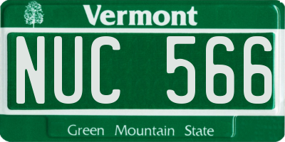 VT license plate NUC566