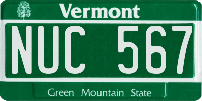 VT license plate NUC567