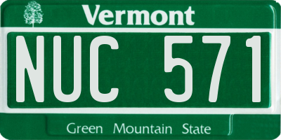 VT license plate NUC571