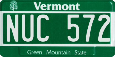 VT license plate NUC572