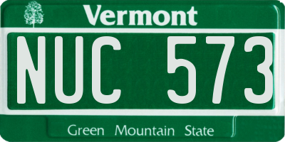 VT license plate NUC573