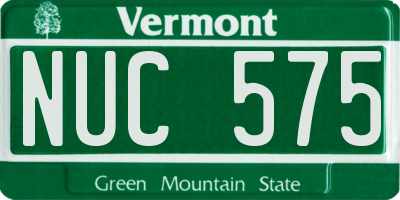 VT license plate NUC575