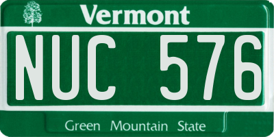 VT license plate NUC576