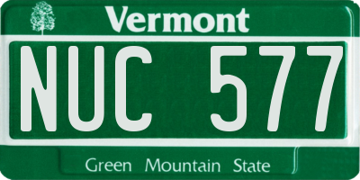 VT license plate NUC577