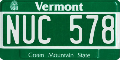 VT license plate NUC578
