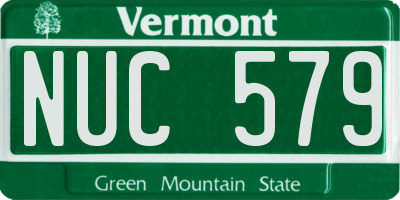 VT license plate NUC579