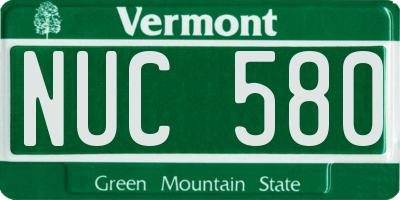 VT license plate NUC580