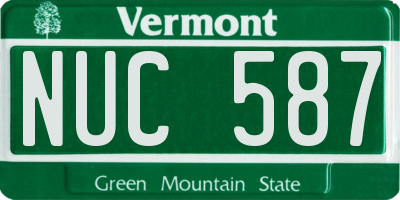 VT license plate NUC587