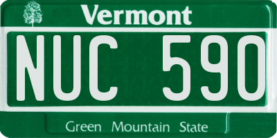 VT license plate NUC590